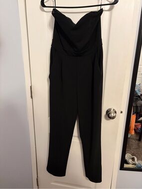 Express Strapless Black Jumpsuit with Sweetheart Neckline